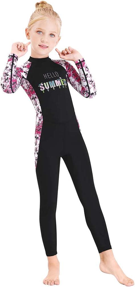 Buy Full Body Kids Swimsuit One Piece Rash Guard Long Sleeve Wetsuit