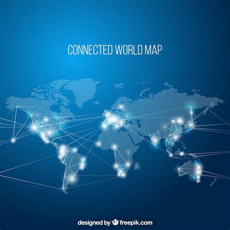 Mapa Del Mundo Conectado Vector Gratis