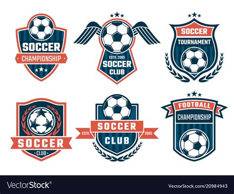 Emblem Of Football Theme Sport Logos Royalty Free Vector