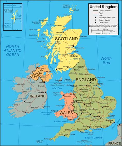 Map Of United Kingdom Uk Regions Political And State Map Of United