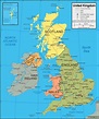 Mapa regionów Zjednoczonego Królestwa (UK): mapa polityczna i państwowa ...