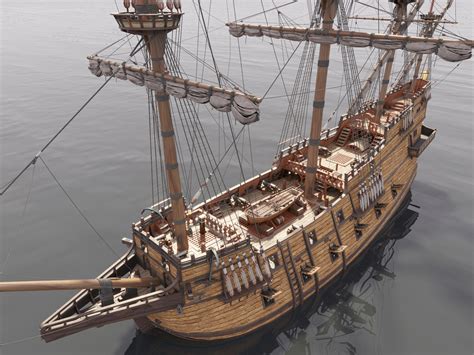 Artstation This 3d Galleon Includes A Fully Detailed Interior Game