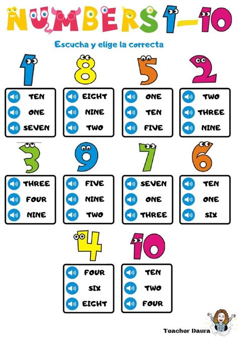 Learning Numbers Worksheets Esl