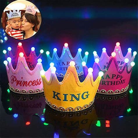 Tiara Pink Crown Light Up Luminous Led Blinking Flashing King Princess