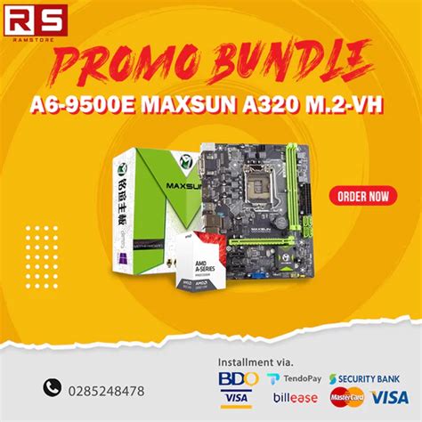 Pc Zone Amd A6 9500e Maxsun A320 M2 Vh Processor Andmotherboard Bundle