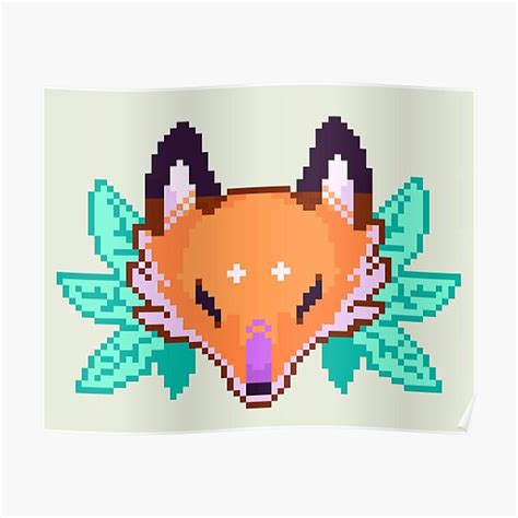 Pixel Fox Poster For Sale By Carbatine Redbubble