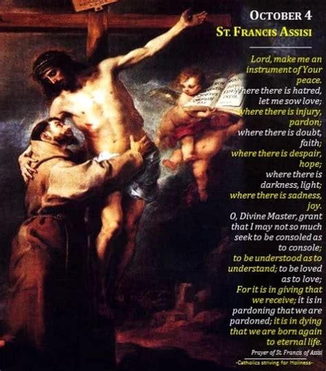 Oct 4 St Francis Of Assisi Catholics Striving For Holiness