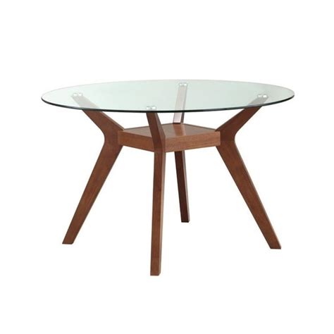Coaster Paxton Round Glass Top Dining Table In Nutmeg Cymax Business