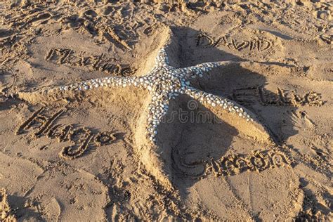 Sand Starfish With Decorative Shells On The Beach Stock Image Image