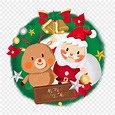 聖誕節 聖誕 聖誕老人 聖誕麋鹿, 麋鹿, 聖誕花環, 聖誕鐘聲素材圖案，PSD和PNG圖片免費下載