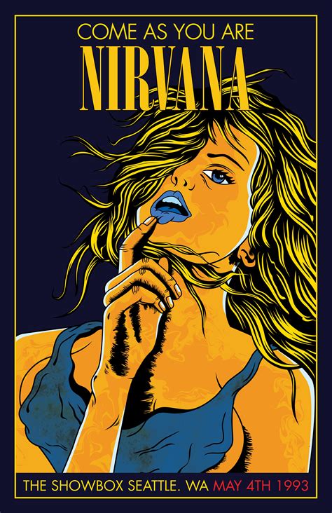 Nirvana Poster Illustration By Maximo Mandl Rock Poster Art Vintage Concert Posters Rock Posters