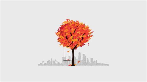 7680x4320 Tree And Cityscape Minimal 8k Wallpaper Hd