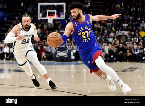 Denver Nuggets Guard Jamal Murray 27 Drives Against Memphis Grizzlies