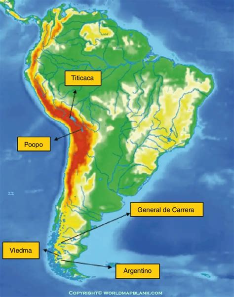 South America Mountains Map Map Of South America Mountains
