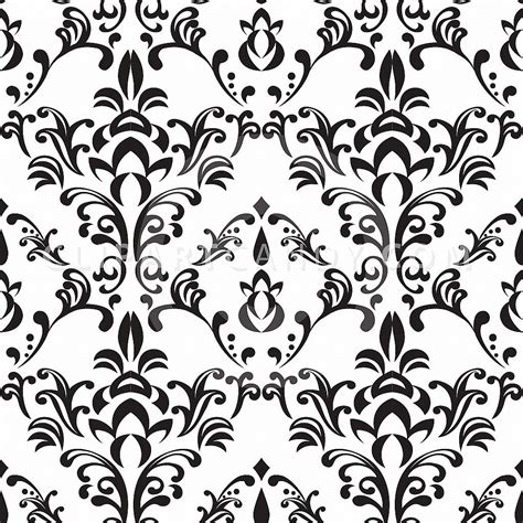 Simple Free Black And White Damask Tiling Pattern Papel Para