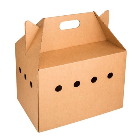 Premium Photo Cardboard Travel Box For Small Animals Isolated On