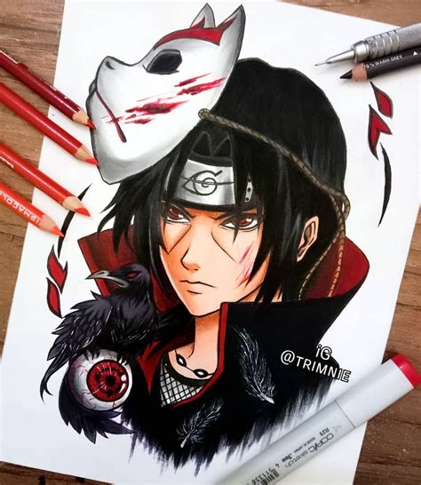 Itachi Fanart Done🍃 Ook I Just Added His Anbu Mask Just For Fun