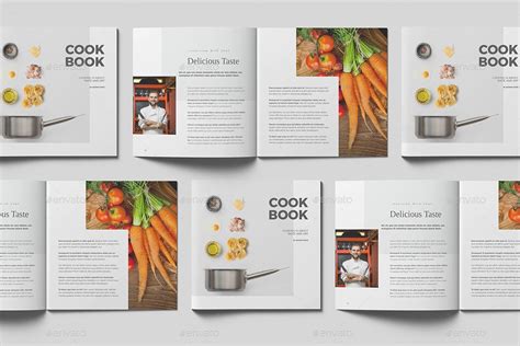 Square Cookbook By Meenom Graphicriver Recipe Book Design Cookbook