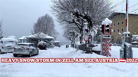 Heavy Snow Storm In Zell Am See Austria 🇦🇹 1st February 2022 4k Youtube