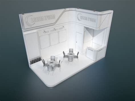 Exhibition Stand 013 18 Sqm 3d Model Cgtrader