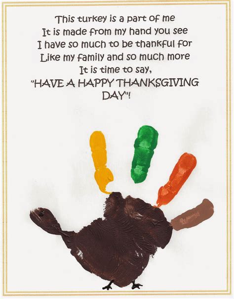 Crafts For Kids Minds Thanksgiving Handprint Poem Printable