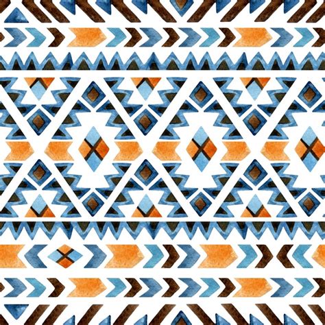 Aztec Watercolour Seamless Pattern Custom Wallpaper