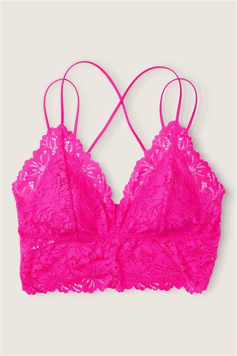 Buy Victoria S Secret Pink Longline Lace Bralette From The Victoria S Secret Uk Online Shop