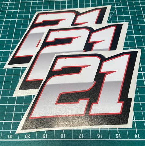 3 X Custom Racing Numbers Vinyl Stickers Decals Stick King Race Numbers And Graphics