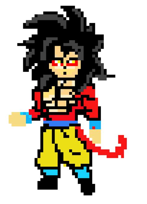 Goku Ssj4 Pixel Art The Drawing May Be Purchased As Wall Art Home