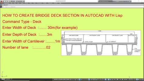 With Lisp How To Create Bridge Deck Section In Autocad Youtube