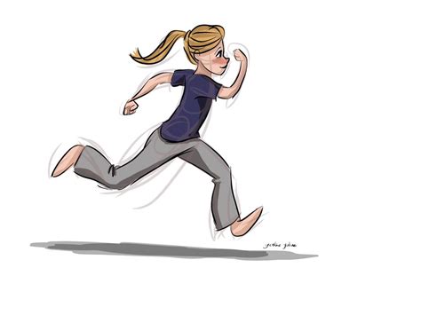 Digital Running Girl Sketch By Yenthe Joline Running Illustration