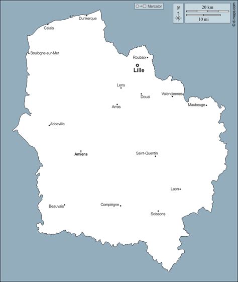 Our france facts for kids include information about france for. Hauts-de-France free map, free blank map, free outline map, free base map outline, main cities ...