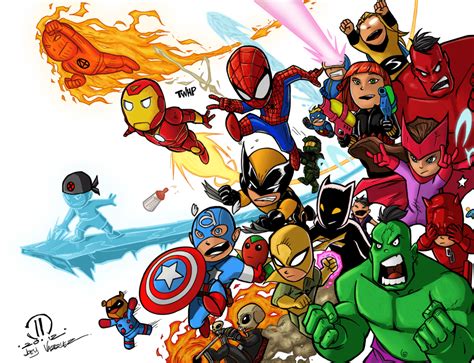 Cute Marvel Cartoon Desktop Wallpapers Wallpaper Cave