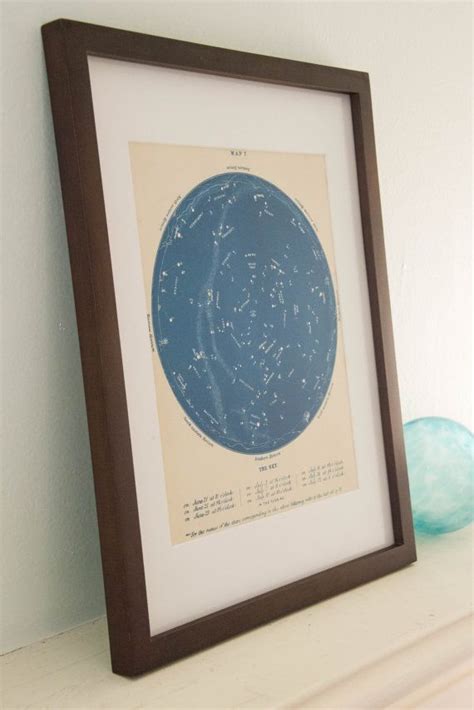 1873 Antique Junejuly Star Chart Etsy Star Chart Bamboo Frame