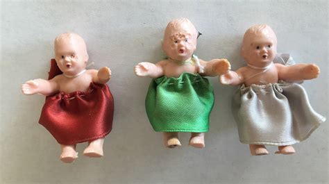 Tiny Vintage Baby Dolls Rubber Decor 2 Inch Lot Of 3 Etsy