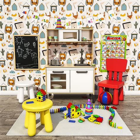 *some of the links below may be affiliate links*. IKEA Children kitchen DUKTIG and Toys Set 3D model