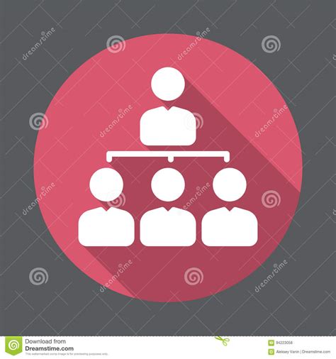 Manager Organization Chart Flat Icon Stock Vector Illustration Of