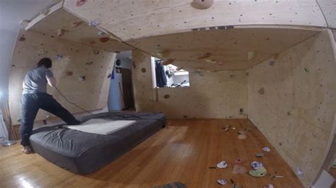 How To Build A Bouldering Wall In Your Home Youtube Indoor Climbing