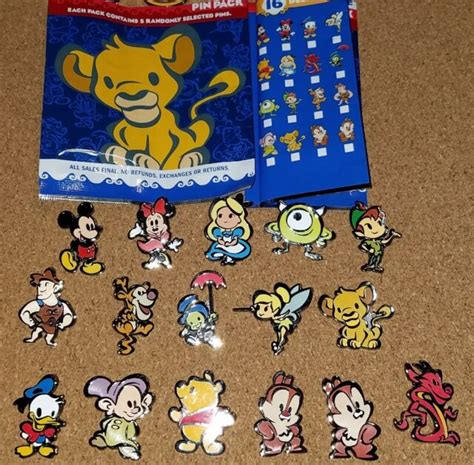 Disney Pins Stylized Cutie Character Mystery Series Complete Set 16 Authentic Ebay