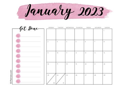 Free Printable January 2023 Calendar Customize Online