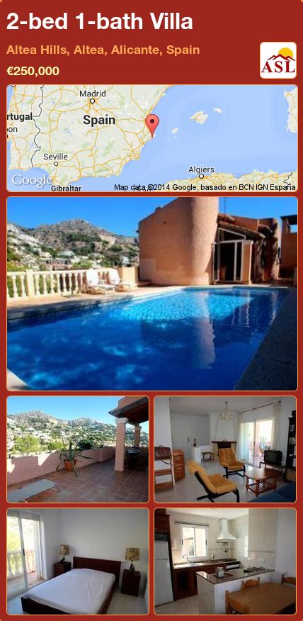 Villa For Sale In Altea Hills Altea Alicante Spain With 2 Bedrooms 1 Bathroom A Spanish