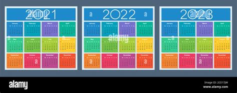 Calendario Colorato Per 2021 2022 E 2023 Anni La Settimana Inizia La