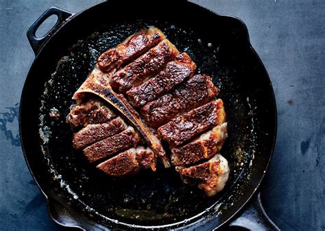 Put the steak in the middle of the hot, dry skillet. Perfect Porterhouse Steak | Bon Appétit
