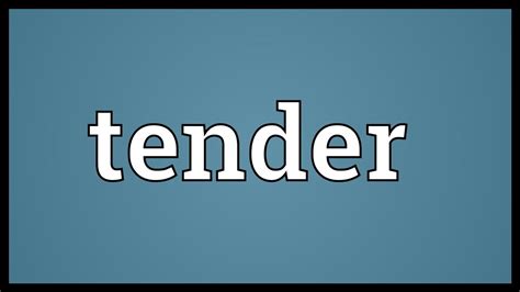 A tender offer is a public offer, made by a person, business, or group, who wants to acquire a given amount of a particular security. Tender Meaning - YouTube