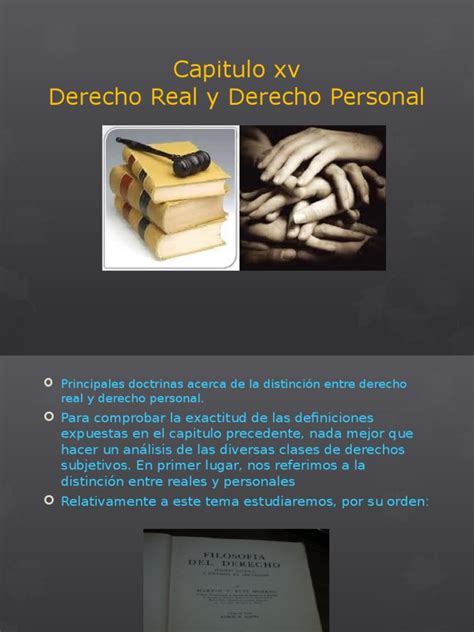 Derecho Real Y Derecho Personal Estate Law Philosophical Science