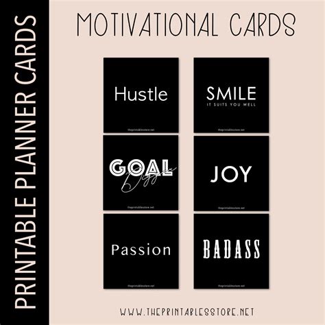 Motivational Cards Printable Planner Quote Cards Positive Etsy