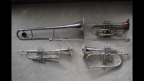 Comparison Flugelhorn Cornet Trumpet And Trombone Youtube