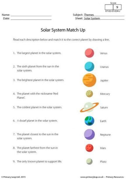2nd Grade Solar System Worksheets Solar System Worksheets Solar