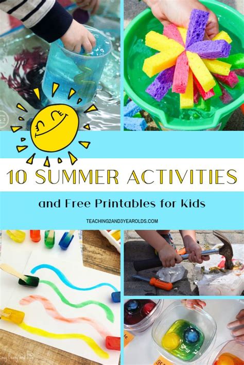 Kids Summer Activities Summer Preschool Activities Summer Activities