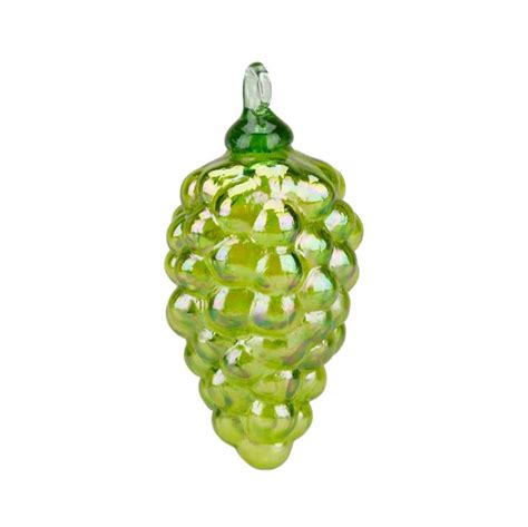 Hand Blown Art Glass Fruit Ornament Green Grapes 4 Pacific